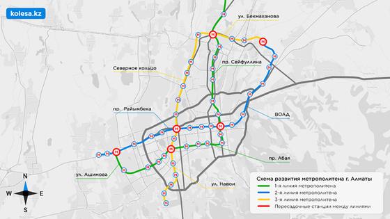 Схема развития метрополитена города Алматы Схема развития метрополитена города Алматы