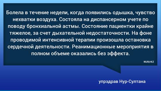 9 человек скончались от КВИ в Нур-Султане за 2 дня: стали известны подробности 9 человек скончались от КВИ в Нур-Султане за 2 дня: стали известны подробности