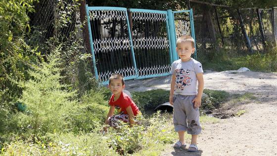 Дети стоят на дороге Дети стоят на дороге