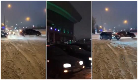 Автомобиль перекрыл дорогу, чтобы проехал "черный кортеж" в Нур-Султане Автомобиль перекрыл дорогу, чтобы проехал "черный кортеж" в Нур-Султане