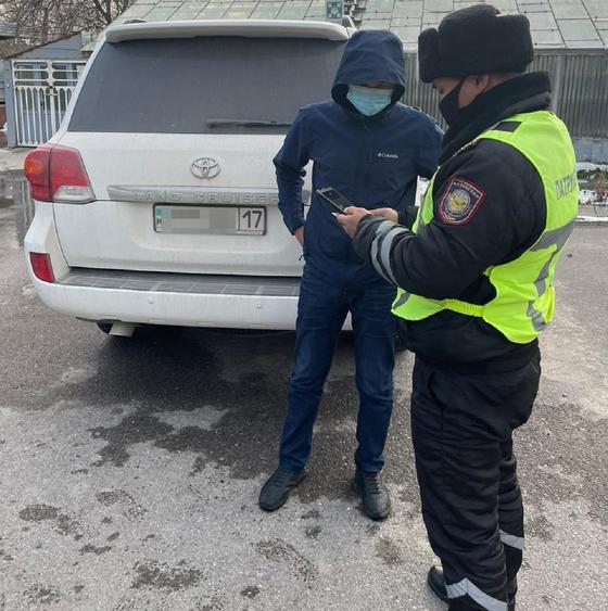 Задержанный в Шымкенте водитель Задержанный в Шымкенте водитель