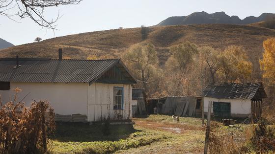 Дома стоят в предгорье Дома стоят в предгорье