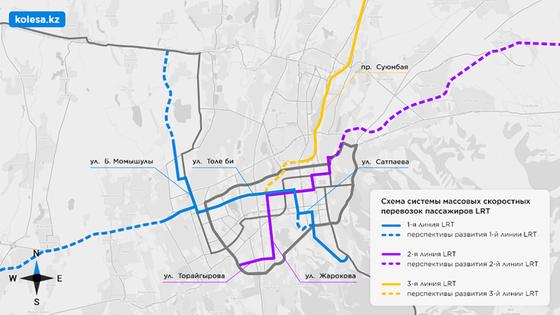Схема системы массовых скоростных перевозок пассажиров LRT Схема системы массовых скоростных перевозок пассажиров LRT