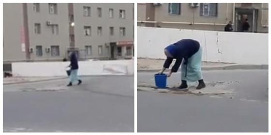 Ақтауда көшеде жол жөндеген әйел адамның қылығы жұртты таңғалдырды (видео) Ақтауда көшеде жол жөндеген әйел адамның қылығы жұртты таңғалдырды (видео)