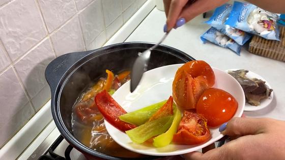 Добавление овощей Добавление овощей