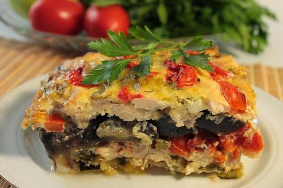 Запеченная курица с овощами Запеченная курица с овощами