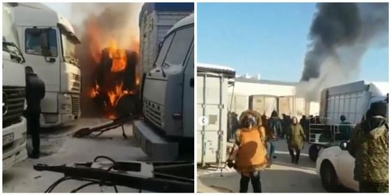 Фура сгорела на рынке в Караганде: есть пострадавший (видео) Фура сгорела на рынке в Караганде: есть пострадавший (видео)