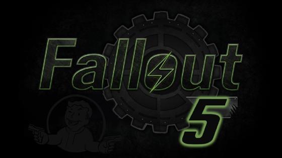 Название игры «Fallout 5» на черном фоне Название игры «Fallout 5» на черном фоне