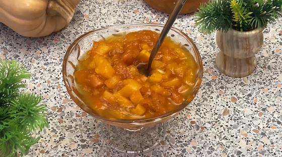 Тыквенное варенье с курагой готово Тыквенное варенье с курагой готово