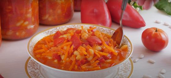 Зимний салат с фасолью Зимний салат с фасолью