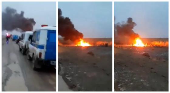 Появилось видео с места крушения вертолета в Кызылординской области Появилось видео с места крушения вертолета в Кызылординской области