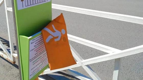Светоотражающие флажки на пешеходе Астаны разворовали за сутки Светоотражающие флажки на пешеходе Астаны разворовали за сутки