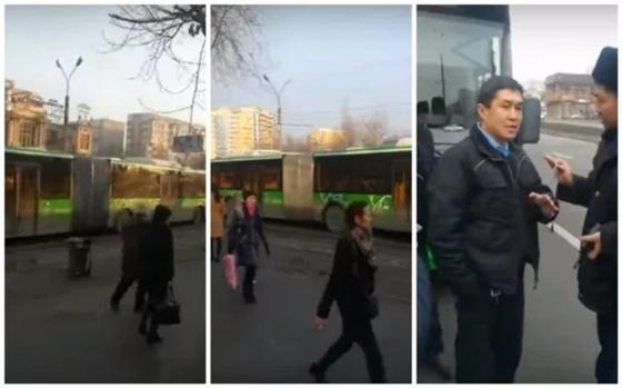 Автобусы-"гармошки" устроили коллапс в Алматы Автобусы-"гармошки" устроили коллапс в Алматы