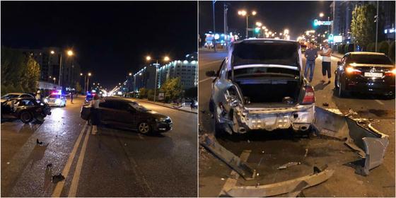 Гражданин Азербайджана устроил массовую аварию в Астане (фото) Гражданин Азербайджана устроил массовую аварию в Астане (фото)