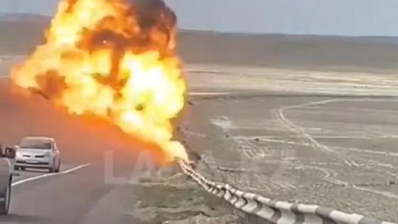 Взрыв на трассе в Мангистау Взрыв на трассе в Мангистау