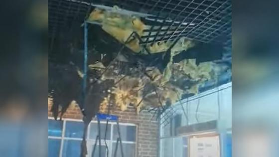 Повреждения, нанесенные пожаром в школе в Нур-Султане Повреждения, нанесенные пожаром в школе в Нур-Султане