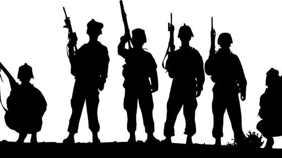 силуэты военных силуэты военных
