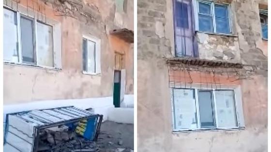 упавший балкон (кадр из видео) упавший балкон (кадр из видео)