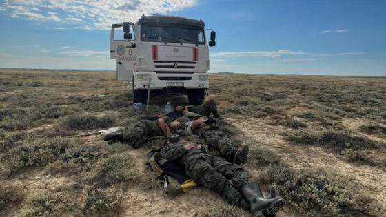 Пожарные спят в Карагандинской области Пожарные спят в Карагандинской области