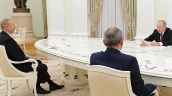 Владимир Путин, Ильхам Алиев және Никол Пашинян Владимир Путин, Ильхам Алиев және Никол Пашинян