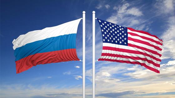 Флаг России и США Флаг России и США
