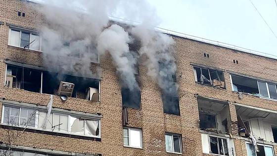 Дым из окон дома в Химках Дым из окон дома в Химках