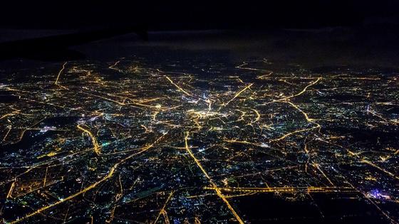 Ночная Москва с высоты птичьего полета Ночная Москва с высоты птичьего полета