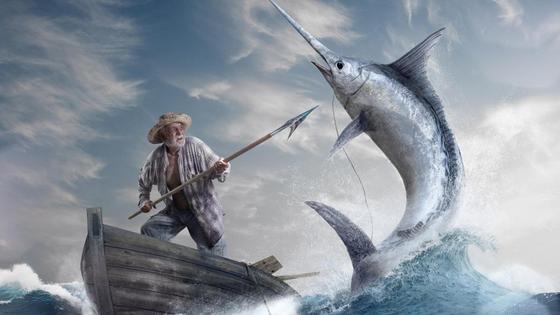 Старик и море - иллюстрация Старик и море - иллюстрация