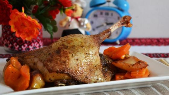 гусиная ножка с овощами гусиная ножка с овощами