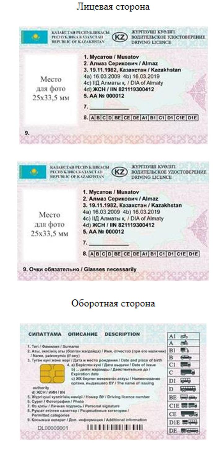 водительское удостоверение в казахстане
