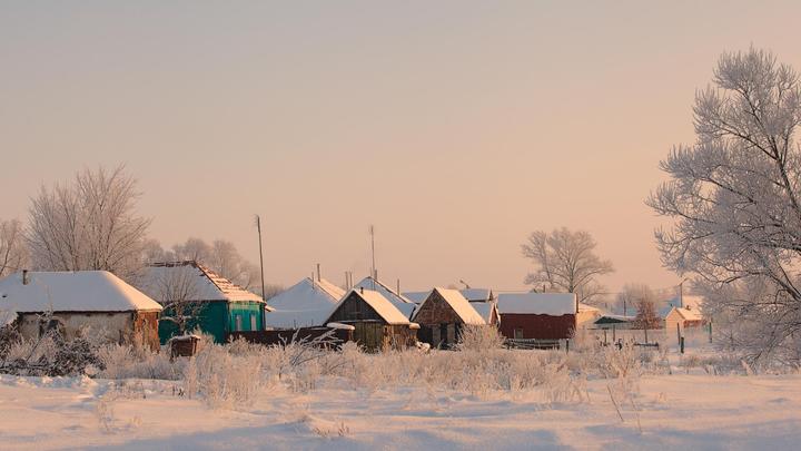 Село зимой